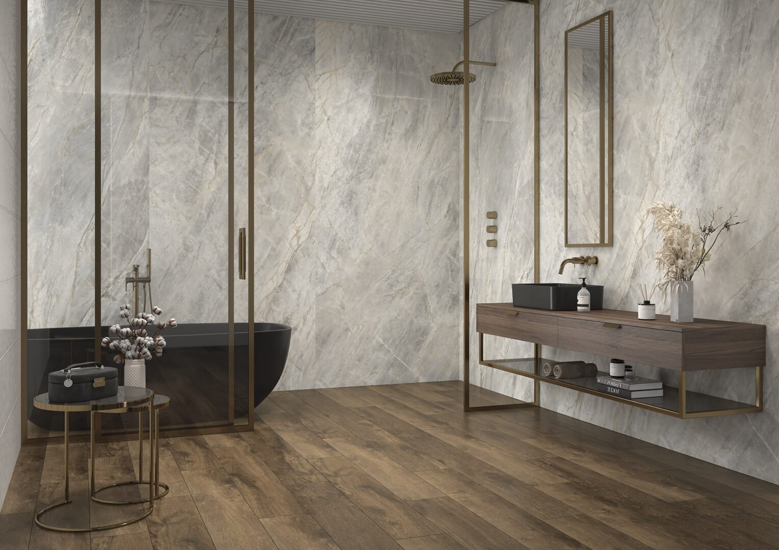 Houtlook tegels zijn perfect voor de badkamer en vloerverwarming - Tegeleend