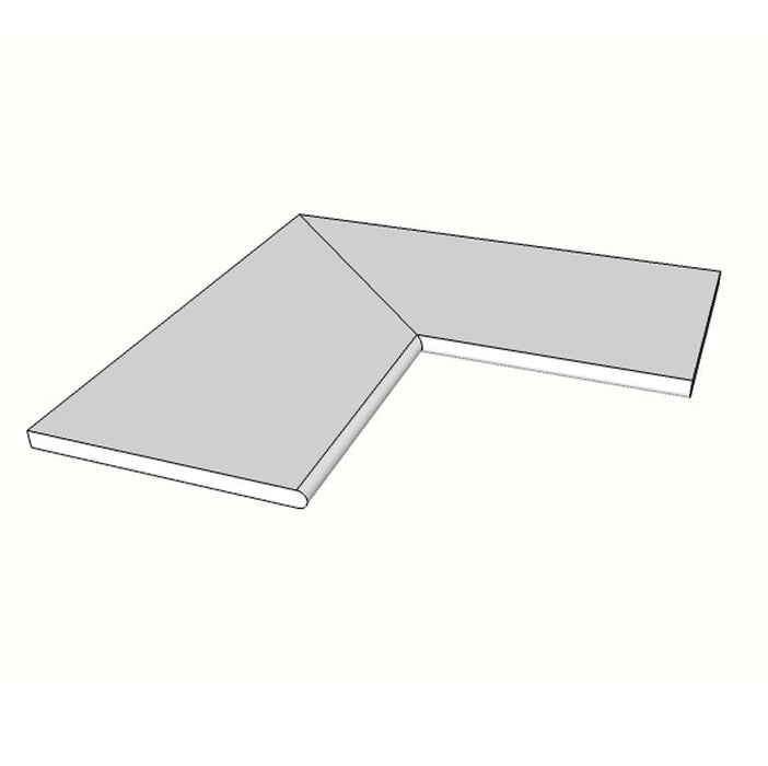 Afgeronde randtegel (1/2 rond) volledige binnenhoek (2 stuks) 30x60x2 cm - Tegeleend