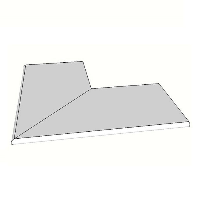 Afgeronde randtegel (1/2 rond) volledige buitenhoek (2 stuks) 30x60x2 cm - Tegeleend