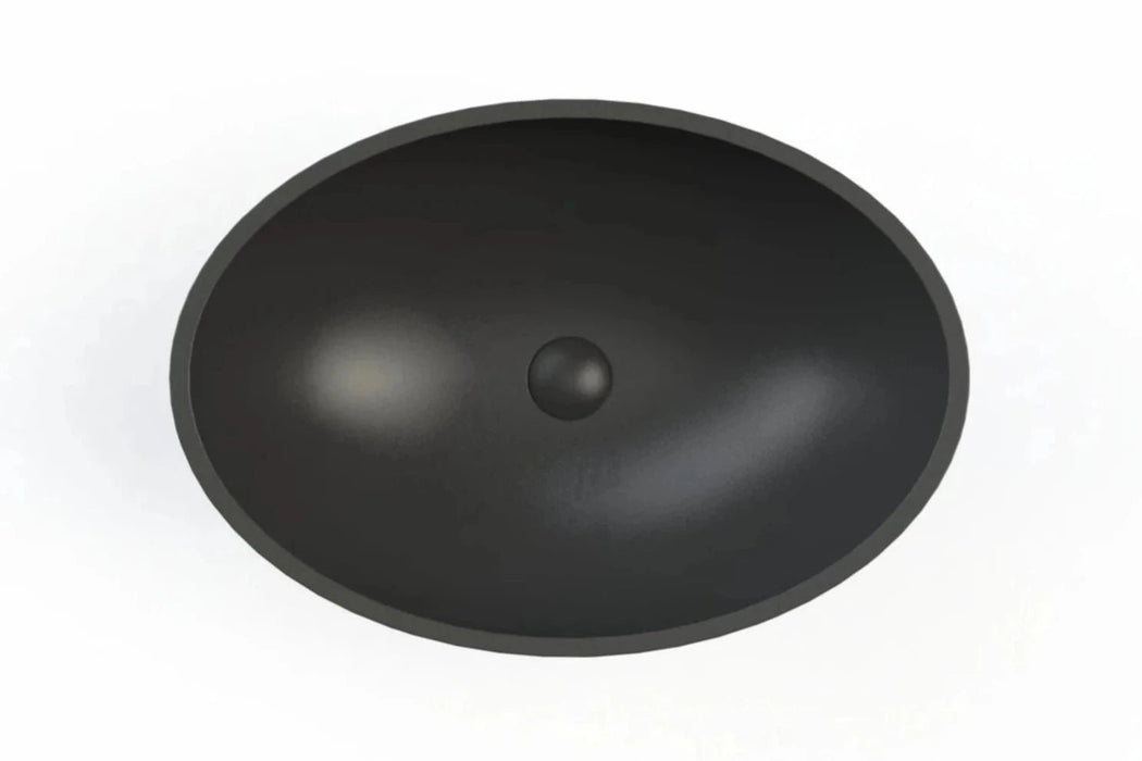Arcqua Prince opbouw waskom ovaal 49*34 mat zwart - Tegeleend