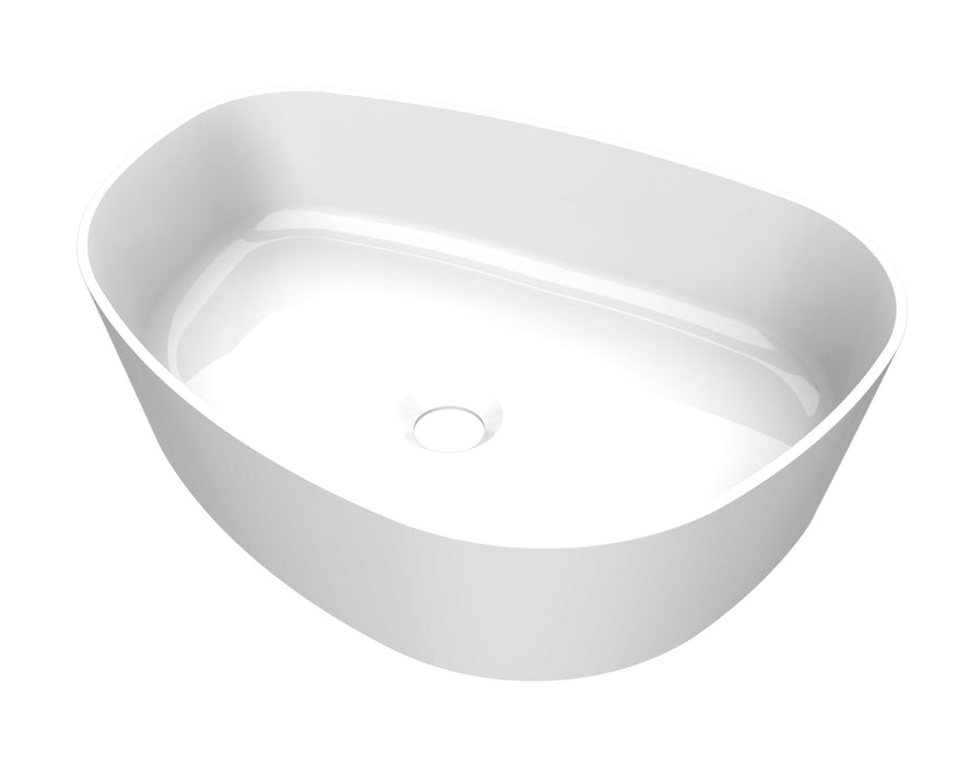 Arcqua Rocker opbouw waskom organisch l 50*37 glans wit - Tegeleend