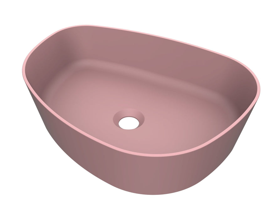 Arcqua Rocker opbouw waskom organisch l/r 50*37 mat roze - Tegeleend