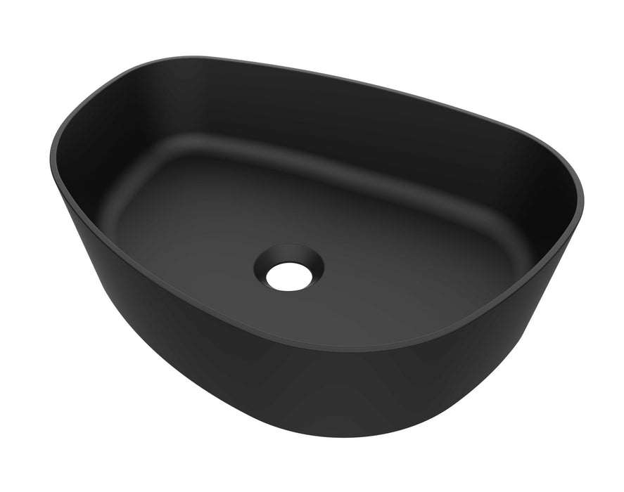 Arcqua Rocker opbouw waskom organisch l/r 50*37 mat zwart - Tegeleend