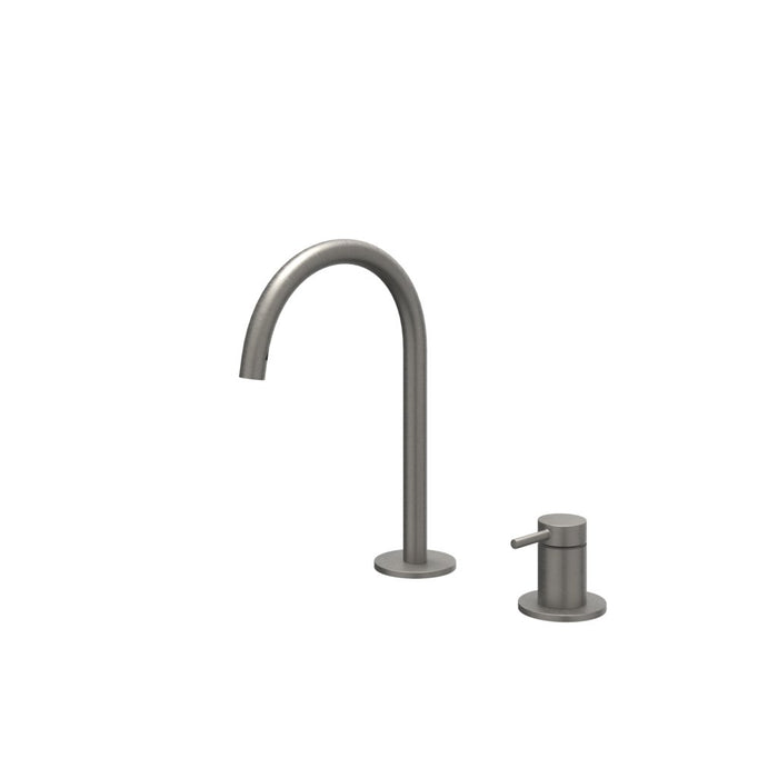 Eenhendel wastafelmengkraan 2 - gats bladmontage met uitloop Bond Metal Black, coldstart - Tegeleend