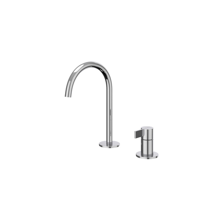 Eenhendel wastafelmengkraan 2 - gats bladmontage met uitloop Pact Chroom, coldstart - Tegeleend