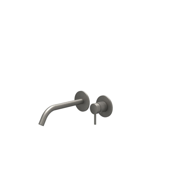 Eenhendel wastafelmengkraan afbouwdeel 2 - gats wandmontage met gebogen uitloop Bond Metal Black, coldstart - Tegeleend