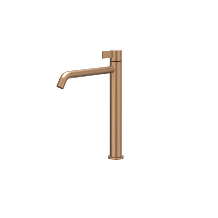 Eenhendel wastafelmengkraan opbouw model Pact Geborsteld mat koper, coldstart - Tegeleend