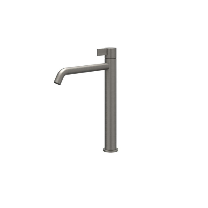 Eenhendel wastafelmengkraan opbouw model Pact Geborsteld metal black, coldstart - Tegeleend