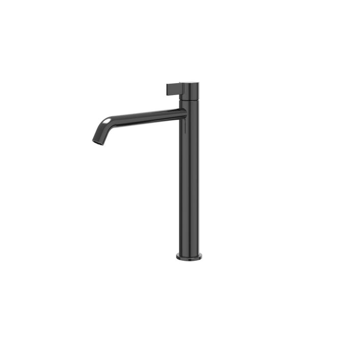 Eenhendel wastafelmengkraan opbouw model Pact Zwart Chroom, coldstart - Tegeleend