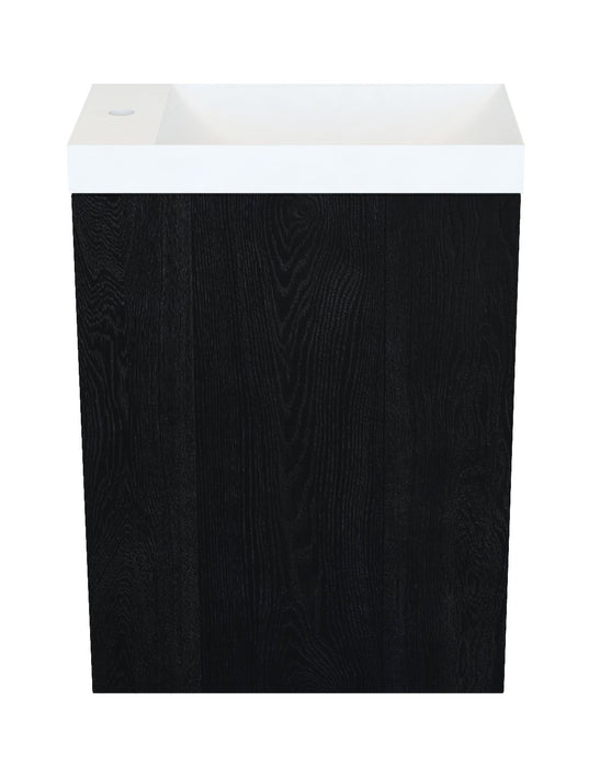 Fonteinkast black oak incl. Marble fontein mat wit m/o - Tegeleend