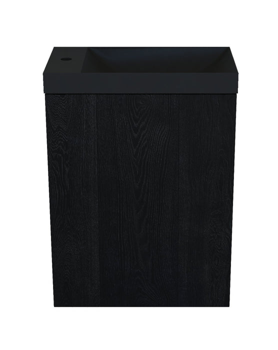 Fonteinkast black oak incl. Marble fontein mat zwart z/o - Tegeleend