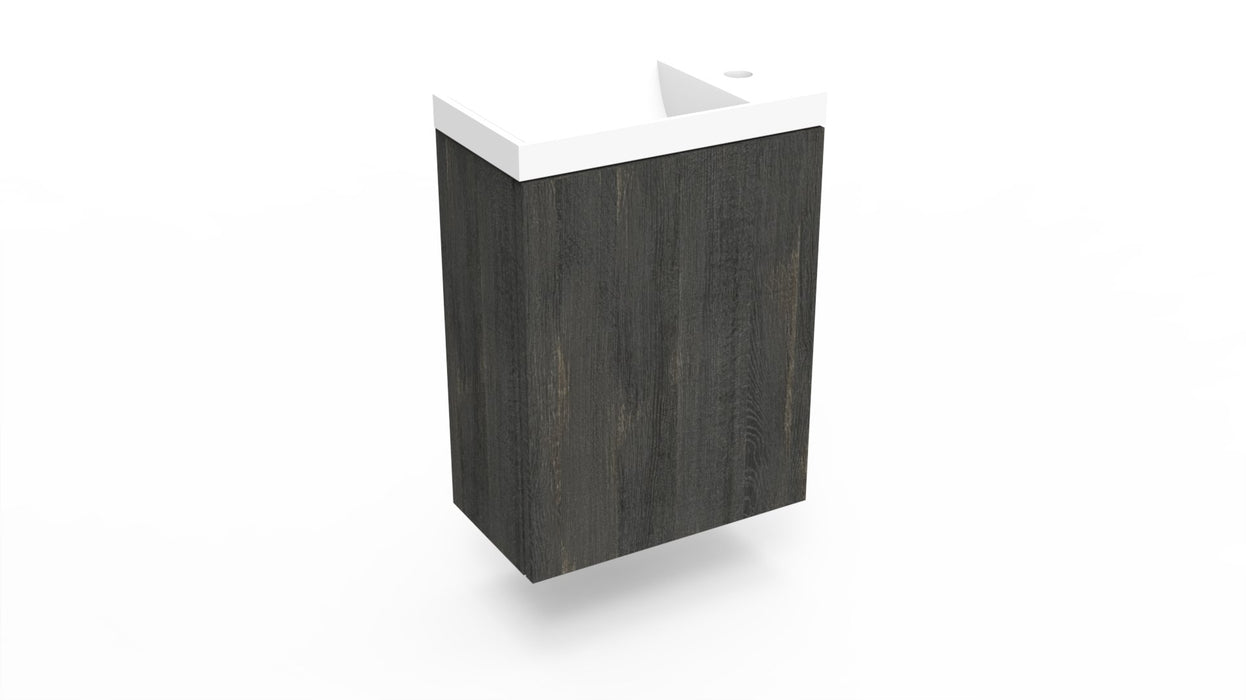 Fonteinkast dark oak incl. fontein mat wit z/o - Tegeleend