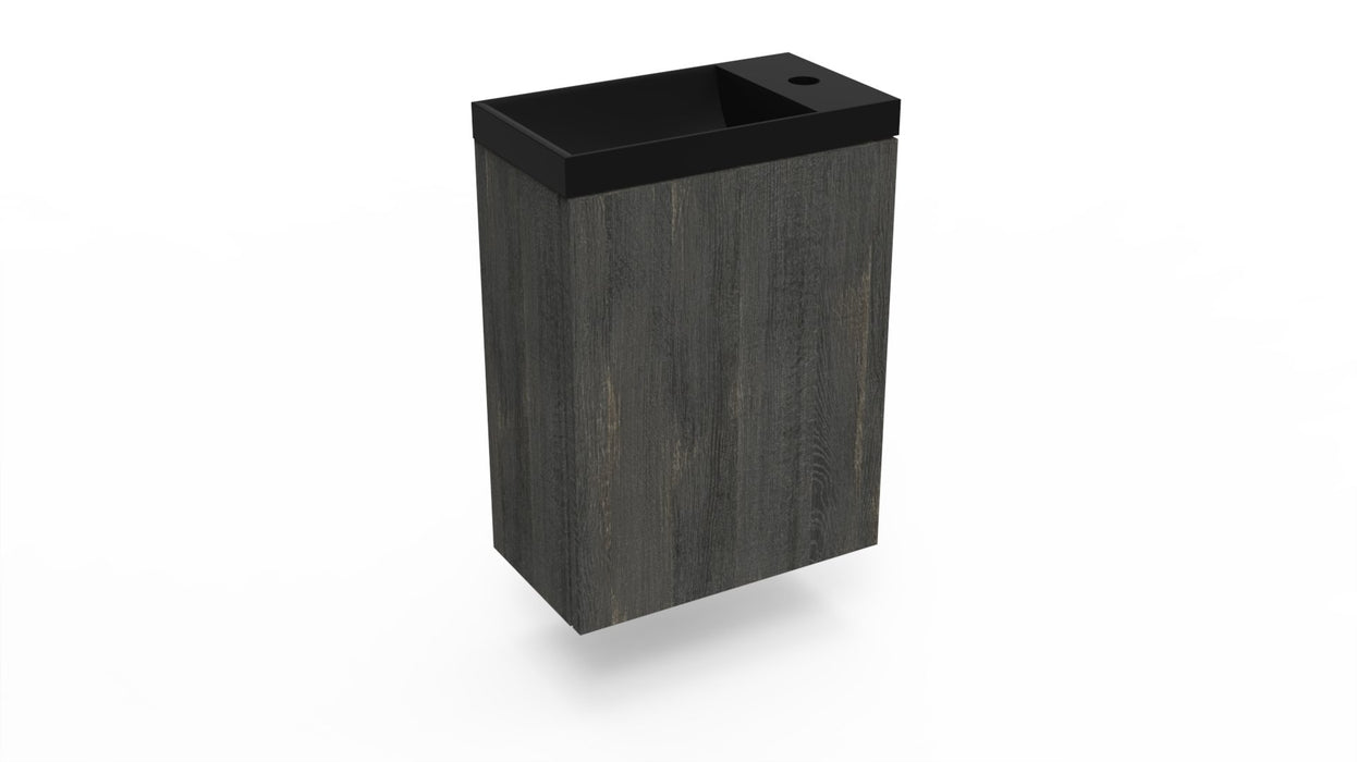 Fonteinkast dark oak incl. fontein mat zwart z/o - Tegeleend