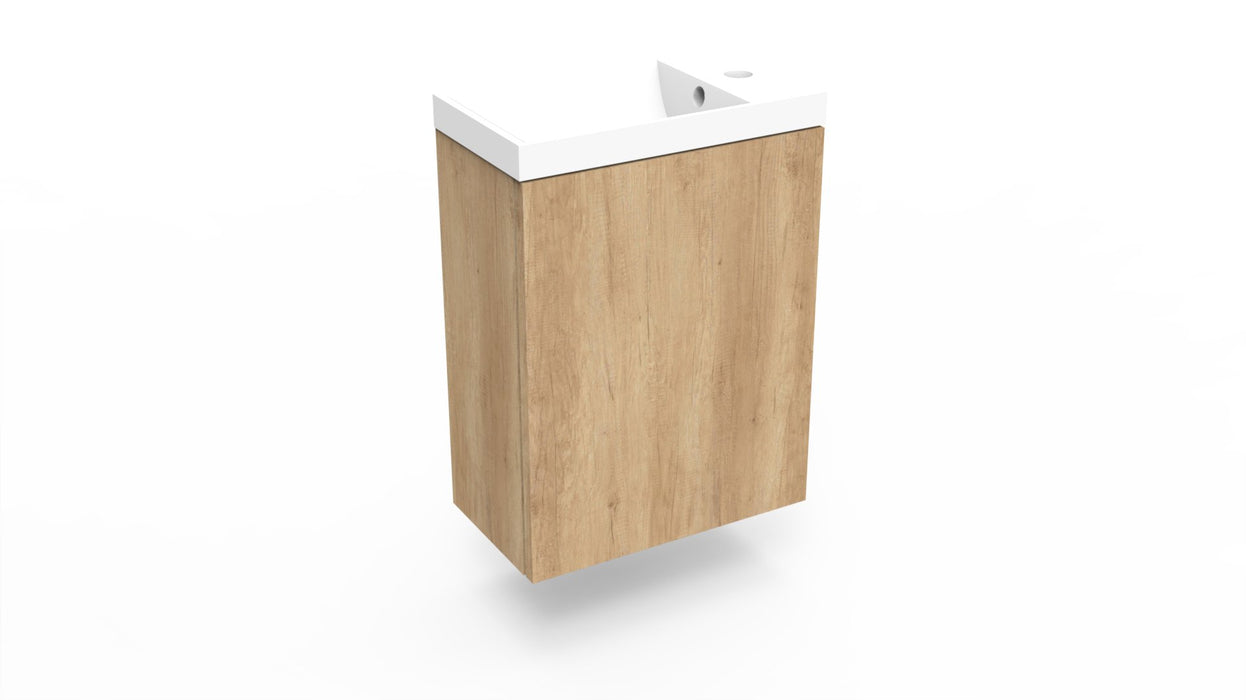 Fonteinkast nebraska oak incl. fontein mat wit m/o - Tegeleend
