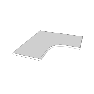 Gebogen hoekrand (1/2 rond) 60x60x2 cm - Tegeleend