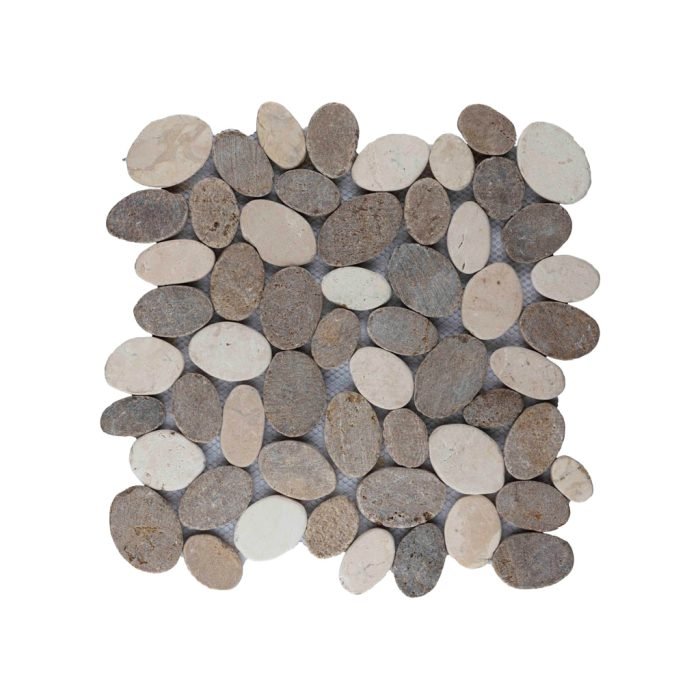 Mosaic oval mix sunset brown - cream 30x30 - Tegeleend