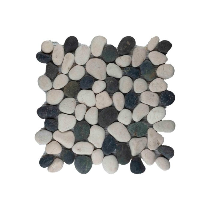 Pebble Regular mix black & white 30x30 - Tegeleend