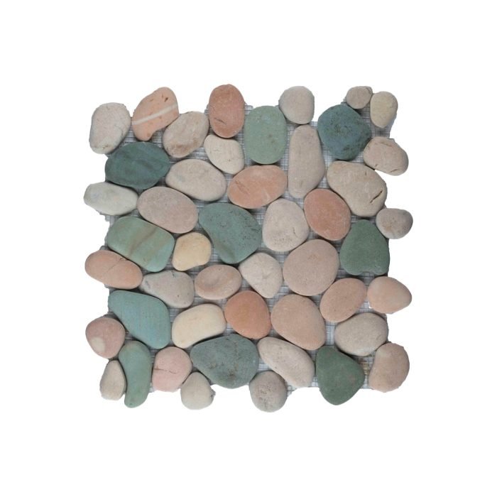 Pebble Regular mix white, green & pink 30x30 - Tegeleend