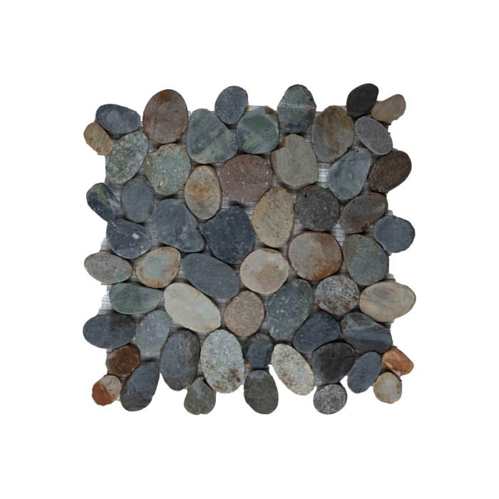 Pebble sliced greeny swarthy 30x30 - Tegeleend