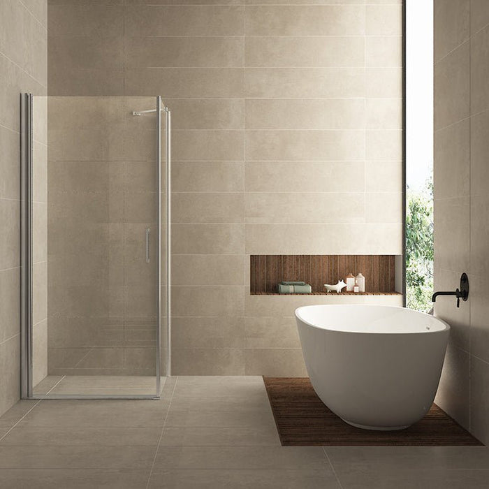 Salone cabine met 1 draaideur 900 x 900 x 2000 x 8 mm nano helder glas/chroom - Tegeleend