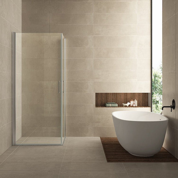Salone cabine met 2 draaideuren 900 x 900 x 2000 x 8 mm nano helder glas/chroom - Tegeleend