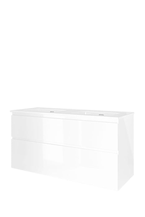 Set porselein Elegant wastafel dubbel en onderkast a - symmetrisch 1400x460x620 - Tegeleend