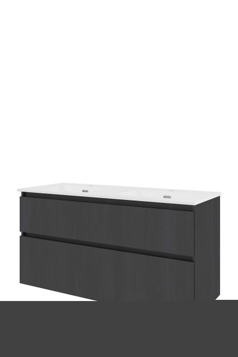 Set porselein Elegant wastafel dubbel en onderkast a - symmetrisch 1400x460x620 - Tegeleend