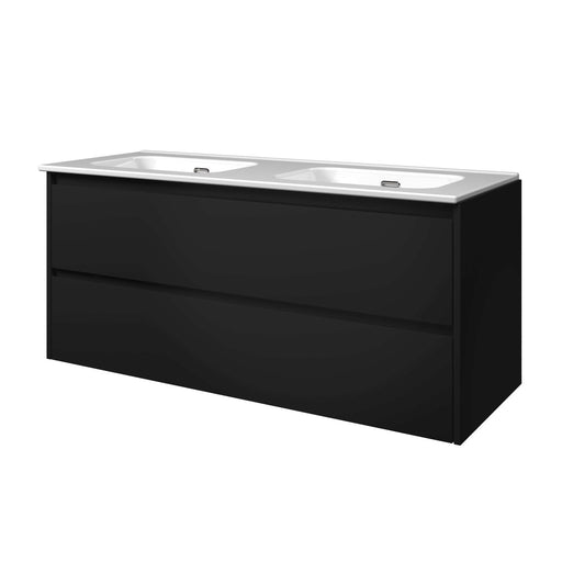 Set porselein Elegant wastafel dubbel en onderkast symmetrisch 1400x460x540 - Tegeleend