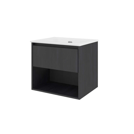 Set porselein Elegant wastafel en onderkast met schap 600x460x540 - Tegeleend