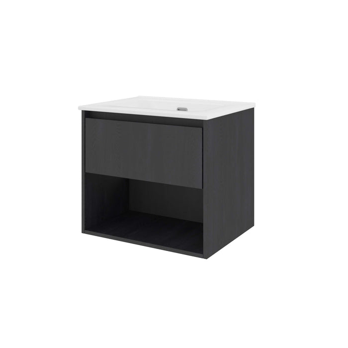 Set porselein Elegant wastafel en onderkast met schap 600x460x540 - Tegeleend