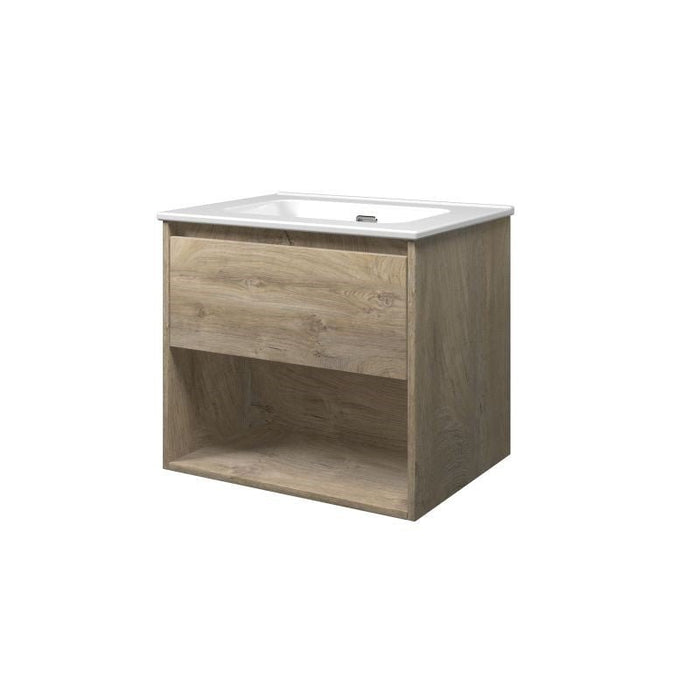 Set porselein Elegant wastafel enkel en onderkast met schap 1200x460x540 - Tegeleend