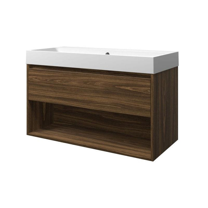 Set porselein Loft wastafel en onderkast met schap 1000x460x620 - Tegeleend