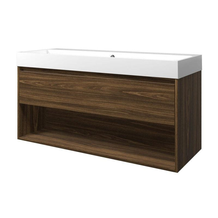 Set porselein Loft wastafel en onderkast met schap 1200x460x620 - Tegeleend