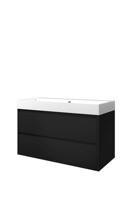 Set porselein Loft wastafel en onderkast symmetrisch 1000x460x620 - Tegeleend