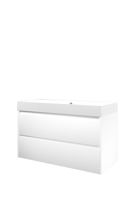 Set porselein Loft wastafel en onderkast symmetrisch 1000x460x620 - Tegeleend