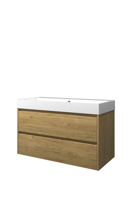 Set porselein Loft wastafel en onderkast symmetrisch 1200x460x620 - Tegeleend