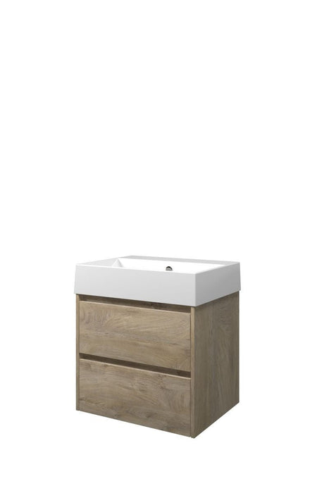 Set porselein Loft wastafel en onderkast symmetrisch 600x460x620 - Tegeleend