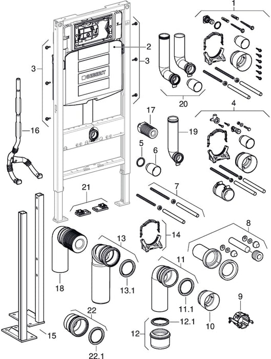 Toiletset | Wandcloset, bedieningspaneel & inbouwreservoir (UP320) voor maar €549 - Tegeleend