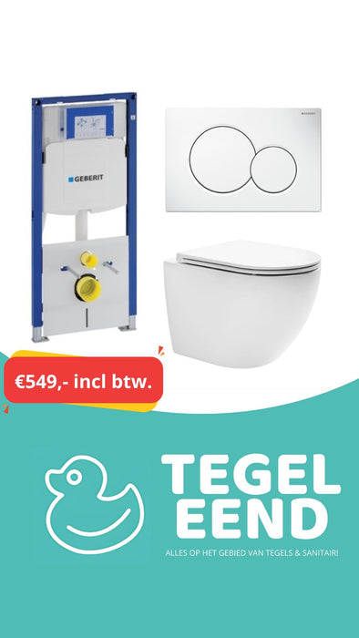 Toiletset | Wandcloset, bedieningspaneel & inbouwreservoir (UP320) voor maar €549 - Tegeleend