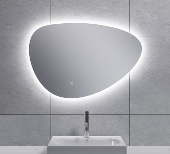 Uovo spiegel ovaal met LED, dimbaar en spiegelverwarming 70 cm - Tegeleend