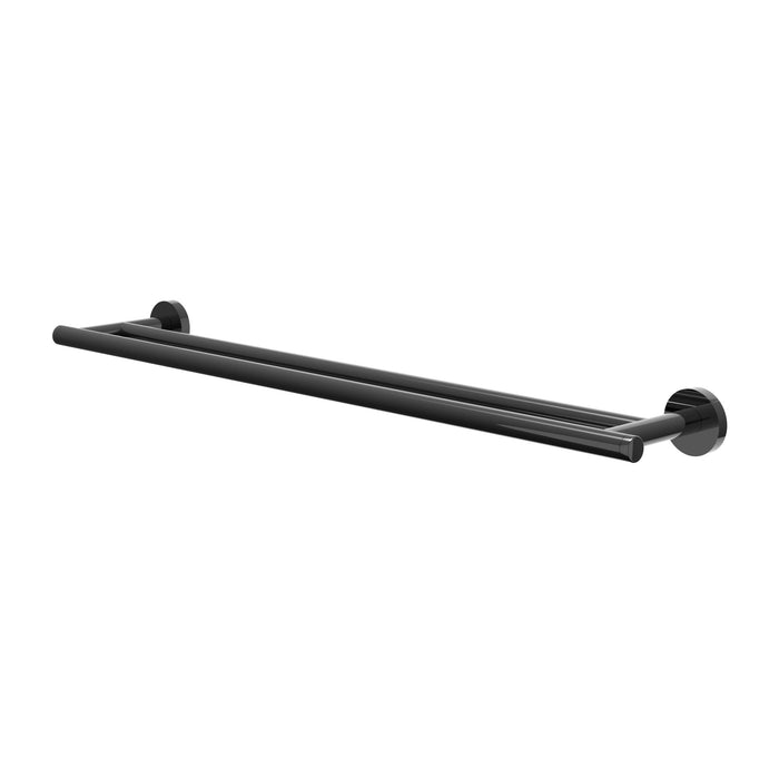 Wandhanddoekrek 60cm dubbel Zwart chroom PVD - Tegeleend
