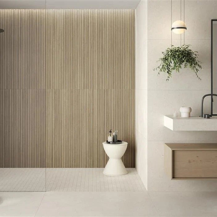 Creëer een sfeervolle accentwand met de Durstone Osaka houtlook wandtegels - Tegeleend