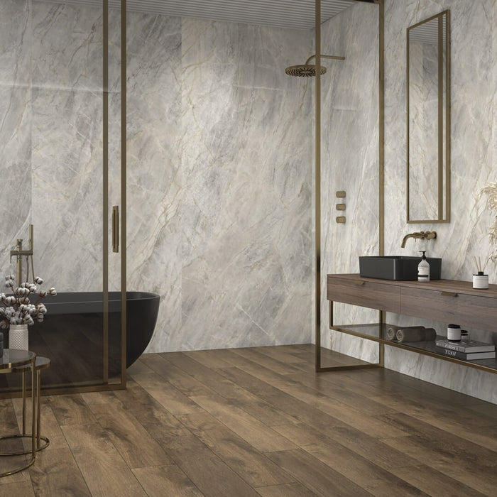 Houtlook tegels zijn perfect voor de badkamer en vloerverwarming - Tegeleend