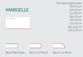 Afgeronde randtegel (1/2 rond) 30x60x2 cm - Tegeleend