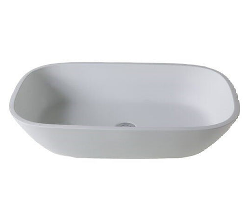 Arcqua Maike opbouw wastafel 53x36x14cm solid surface Mat Wit - Tegeleend