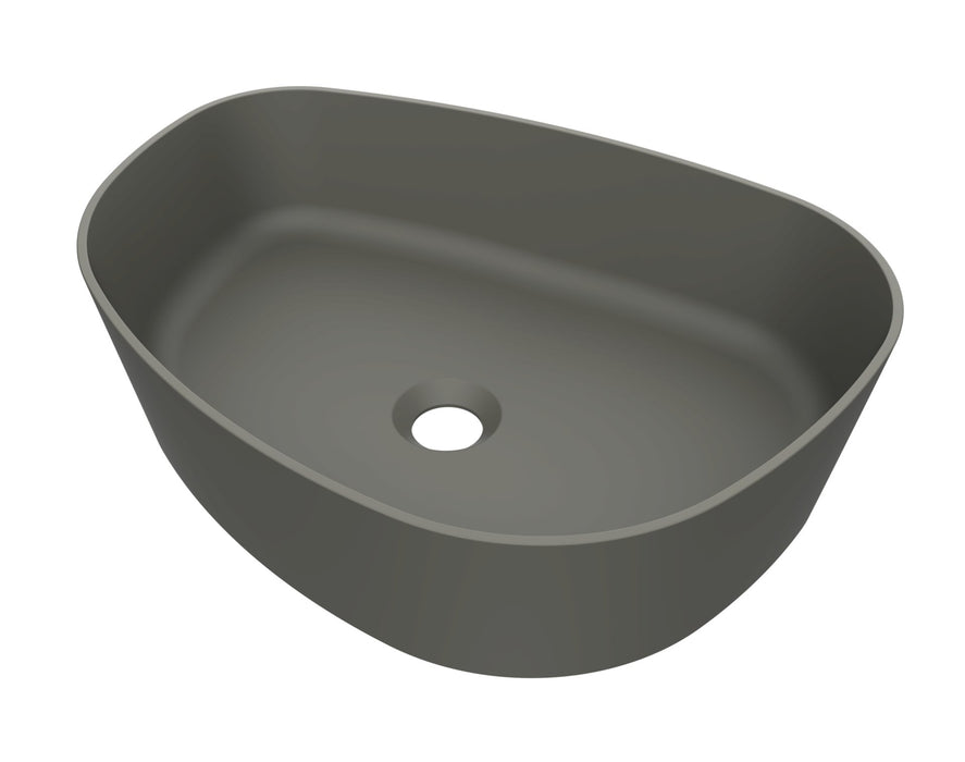 Arcqua Rocker opbouw waskom organisch l/r 50*37 mat beton - Tegeleend