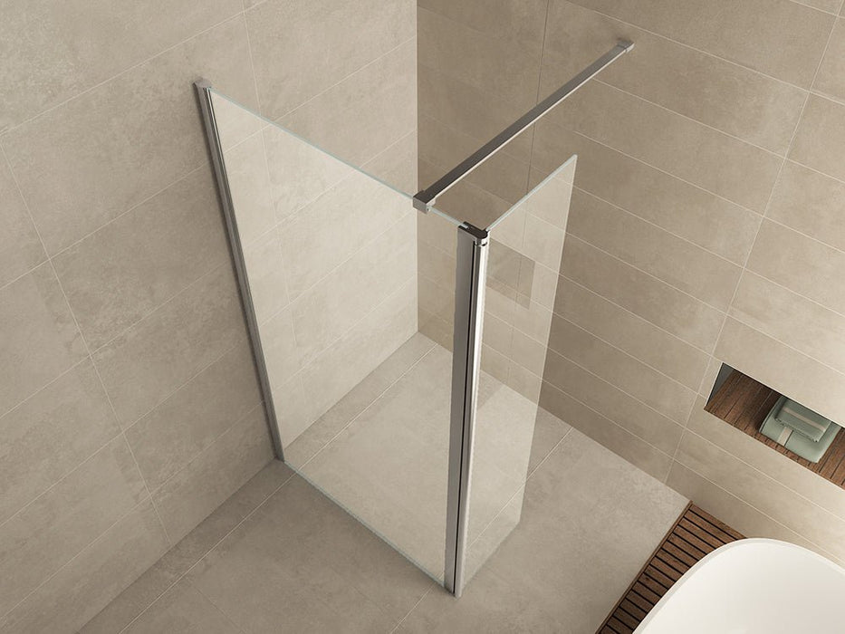 Comfort zijwand draaibaar 300 x 2000 x 10 mm nano helder glas/chroom - Tegeleend