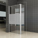 Comfort zijwand draaibaar links 350 x 2000 x 10 mm nano helder glas met melkglas middenband/chroom - Tegeleend