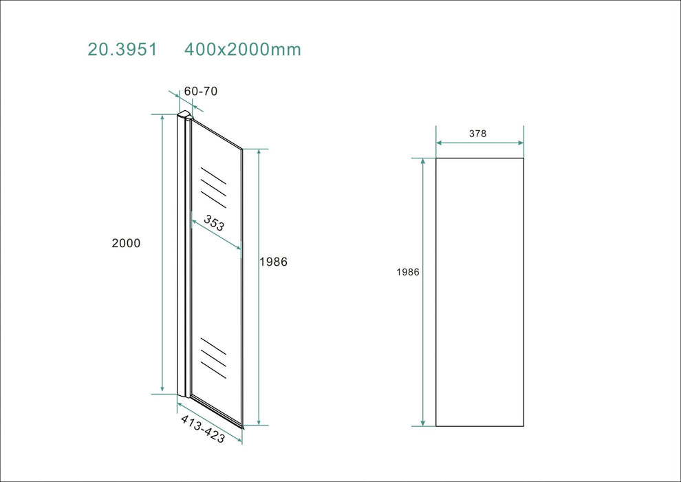 Comfort zijwand draaibaar met muurprofiel 400 x 2000 x 10 mm nano helder glas/chroom - Tegeleend