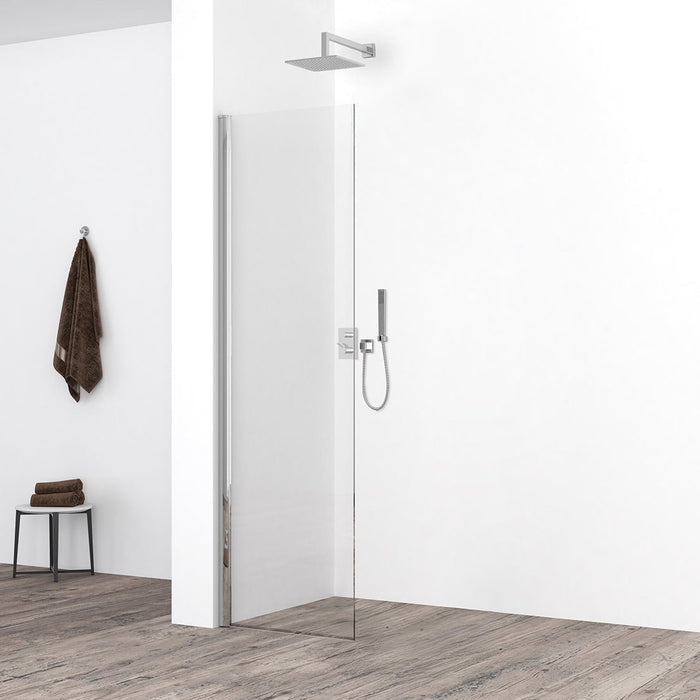 Comfort zijwand met muurprofiel 300 x 2000 x 10 mm nano helder glas/chroom - Tegeleend